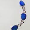 Sterling Silver Blue Opal Bracelet - Bow Design
