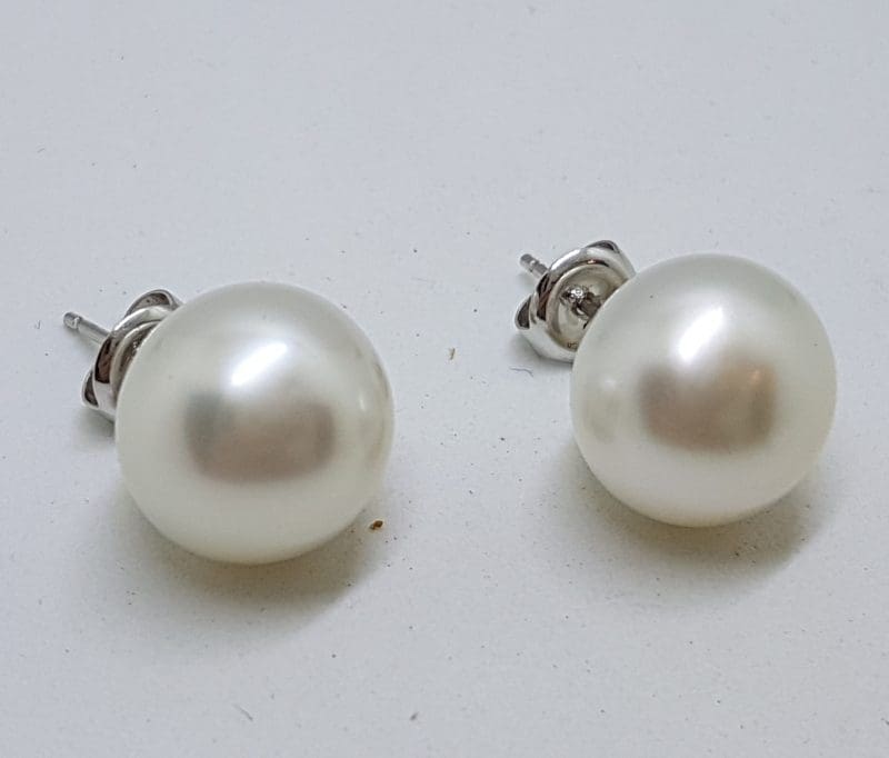 18ct White Gold South Sea Pearl Large Stud Earrings