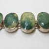Sterling Silver Large Oval Emerald Bracelet