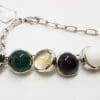 Sterling Silver Multi-Colour Gemstones Charm Bracelet
