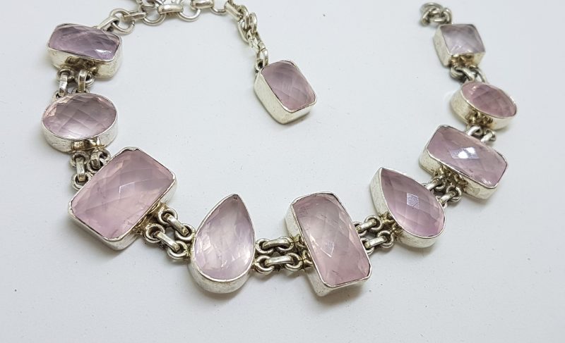 20200424_130749 Sterling Silver Chunky Rose Quartz Bracelet