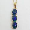 9ct Yellow Gold Opal Triplet Long Pendant on Gold Chain