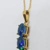 9ct Yellow Gold Opal Triplet Long Pendant on Gold Chain