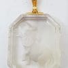 9ct Yellow Gold Clear Quartz Carved Elephant Pendant on Gold Chain - Available in Three Sizes