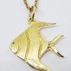 14ct Yellow Gold Large Fish Pendant on Gold Chain