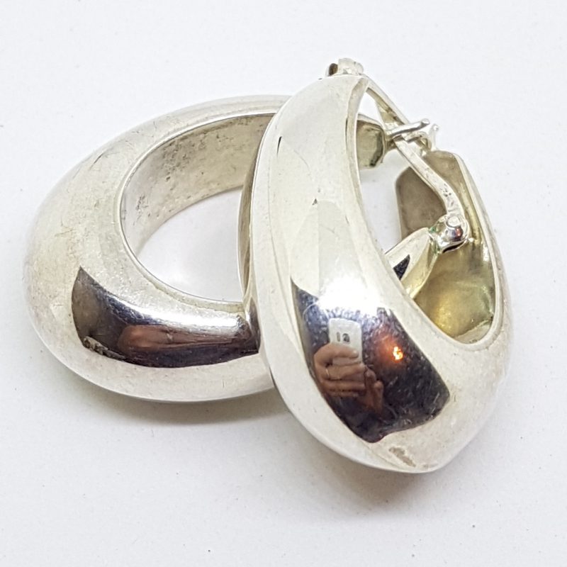 Sterling Silver Large Chunky Hoop Earrings