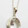 Sterling Silver Clear Crystal Quartz Oval Pendant on Sterling Silver Chain