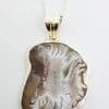 Sterling Silver Large Druzy Agate Pendant on Sterling Silver Chain