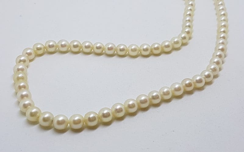 Sterling Silver Clasp Mikimoto Pearl Vintage Necklace / Chain