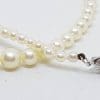 Sterling Silver Clasp Graduated Mikimoto Pearl Vintage Necklace / Chain