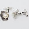 Sterling Silver Mikimoto Pearl Large Cufflinks