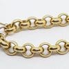 9ct Yellow Gold Swedish Designer Lava Ball Padlock Clasp on 9ct Gold Belcher Link Bracelet