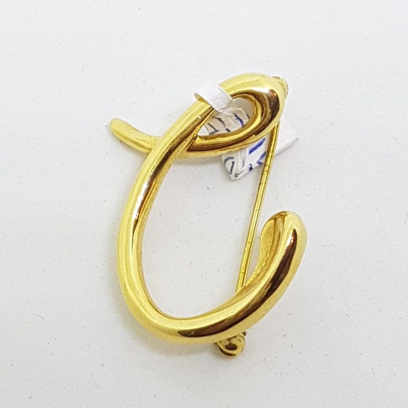 18ct Yellow Gold Vintage Tiffany Letter C Brooch