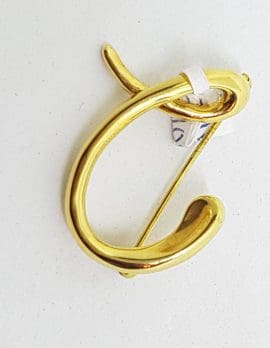 18ct Yellow Gold Vintage Tiffany Letter C Brooch