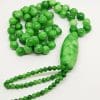 Burmese Jade Bead Necklace with Tassels