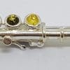 Sterling Silver Natural Multi-Colour Amber Flute Musical Brooch