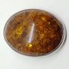 Sterling Silver Natural Amber Large Oval Brooch
