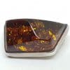 Sterling Silver Natural Amber Chunky Shape Brooch