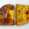 Sterling Silver Natural Amber Chunky Large Brooch