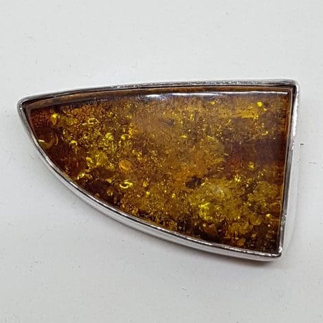 Sterling Silver Natural Amber Brooch