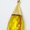 9ct Yellow Gold Faceted Natural Amber Pendant on 9ct Chain