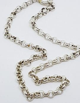 Sterling Silver Belcher Link Necklace / Chain With Bolt Clasp