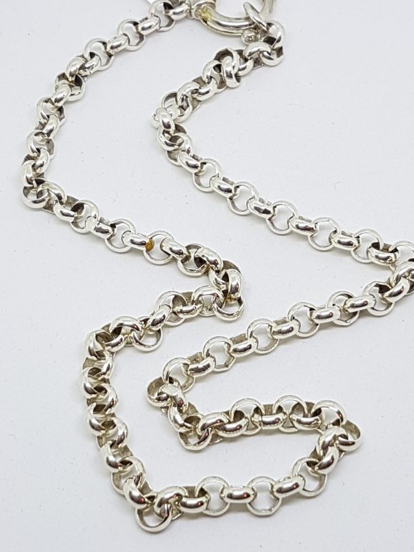 Sterling Silver Belcher Link Necklace / Chain With Bolt Clasp