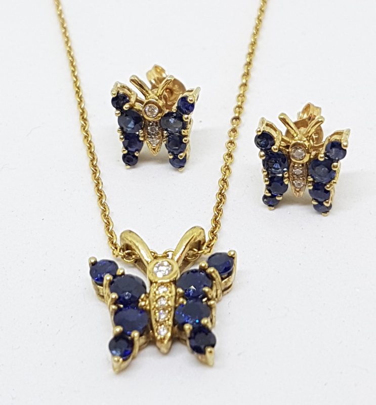 9ct Yellow Gold Opal 18'' Chain Pendant & Drop Earrings Set - Earring & Pendant  Sets at Elma UK Jewellery