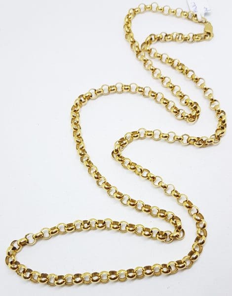 9ct Yellow Gold Belcher Link Long Chain / Necklace