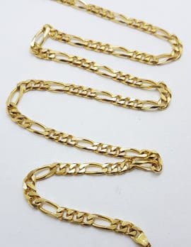 9ct Yellow Gold Thick Heavy Figaro Link Chain / Necklace