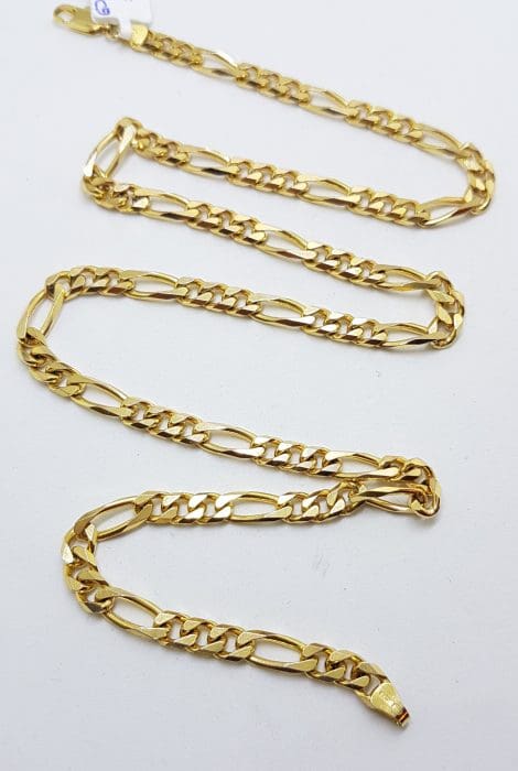 9ct Yellow Gold Thick Heavy Figaro Link Chain / Necklace