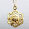 9ct Yellow Gold Ornate 1st Music Exam 1930 Medallion Pendant on Gold Chain