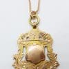 9ct Rose Gold Ornate Large Medallion Pendant on Gold Chain