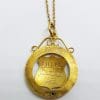 9ct Yellow Gold Ornate Central Highlands Football Club Premiers 1928 Medallion Pendant on Gold Chain