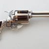 Sterling Silver Natural Amber Large Revolver / Pistol / Gun Brooch