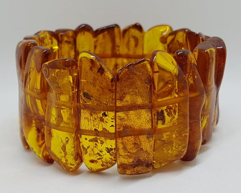 20200507_193830 Natural Amber Bead Very Wide Bracelet