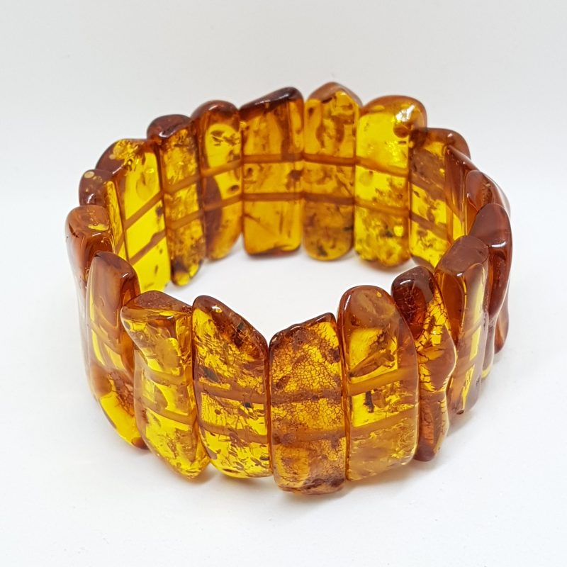 20200507_193857 Natural Amber Bead Very Wide Bracelet