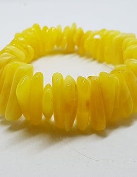 Natural Butter Amber Thick Bead Bracelet