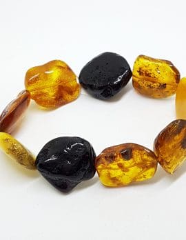 Natural Multi-Coloured Amber Chunky Bracelet