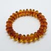 Natural Amber Thick Button Bead Bracelet