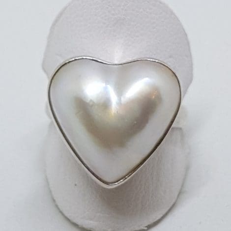 Sterling Silver Heart Shaped Mabe Pearl Ring