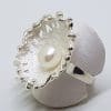 Sterling Silver Large Unusual Pearl Ring