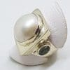 Sterling Silver Large Mabe Pearl & Iolite Square Ring