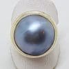 Sterling Silver Blue/Black/Grey Mabe Pearl Ring