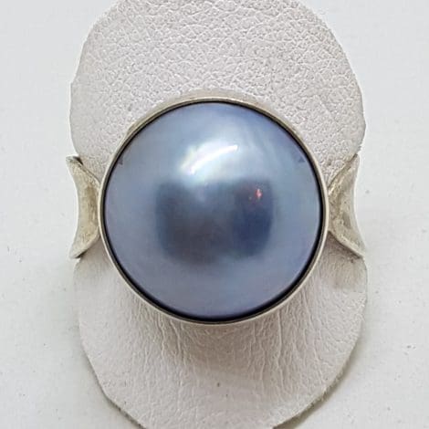 Sterling Silver Blue/Grey Mabe Pearl Ring