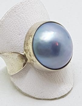 Sterling Silver Blue/Grey Mabe Pearl Ring