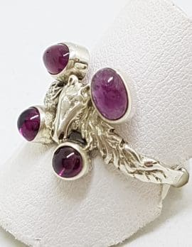 Sterling Silver Pink Tourmaline Horse Head Ring