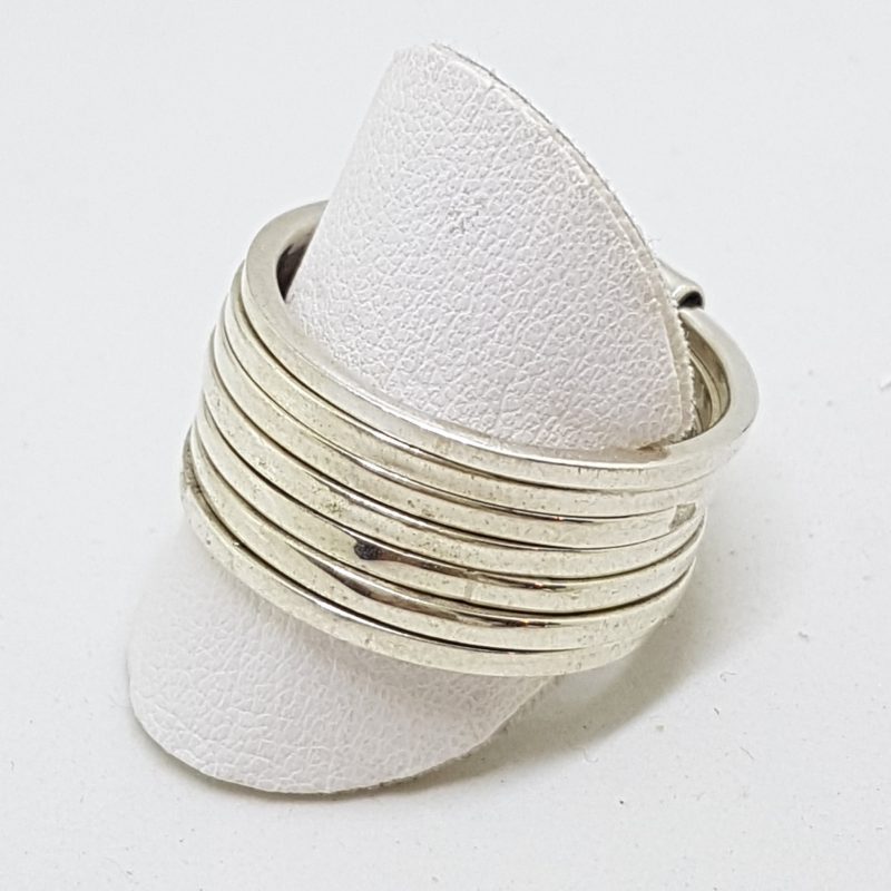 Sterling Silver Seven Lucky Rings Wide Spinner Ring