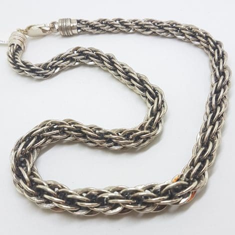 Sterling Silver Very Heavy and Thick Twist Rope Chain