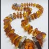 Sterling Silver & Baltic Amber Large Chunky Bead Necklace / Chain